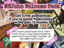 Load image into Gallery viewer, MNJohn Welcome Pack — 5 Postcards for New Postcrossers