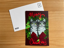 Load image into Gallery viewer, Meowy Christmas Cat Postcard