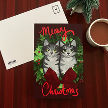 Load image into Gallery viewer, Meowy Christmas Cat Postcard