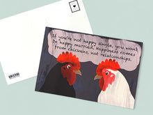 Load image into Gallery viewer, Happiness Comes from Chickens Postcards