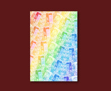 Load image into Gallery viewer, Rainbow Mailboxes Pattern Postcard