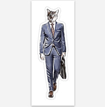 Load image into Gallery viewer, Funny Cat Vinyl Sticker / Business Cat / Lawyer Accountant Law School Graduate Gift