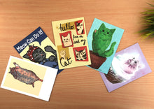 Load image into Gallery viewer, Five Cat Postcards Variety Pack