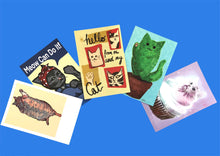 Load image into Gallery viewer, Five Cat Postcards Variety Pack