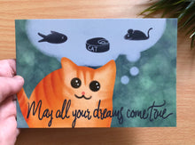Load image into Gallery viewer, May All your Dreams Come True - Cat Postcards