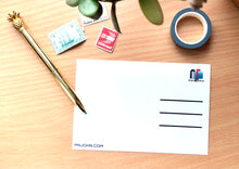 Load image into Gallery viewer, Black and White Illustration Postcard