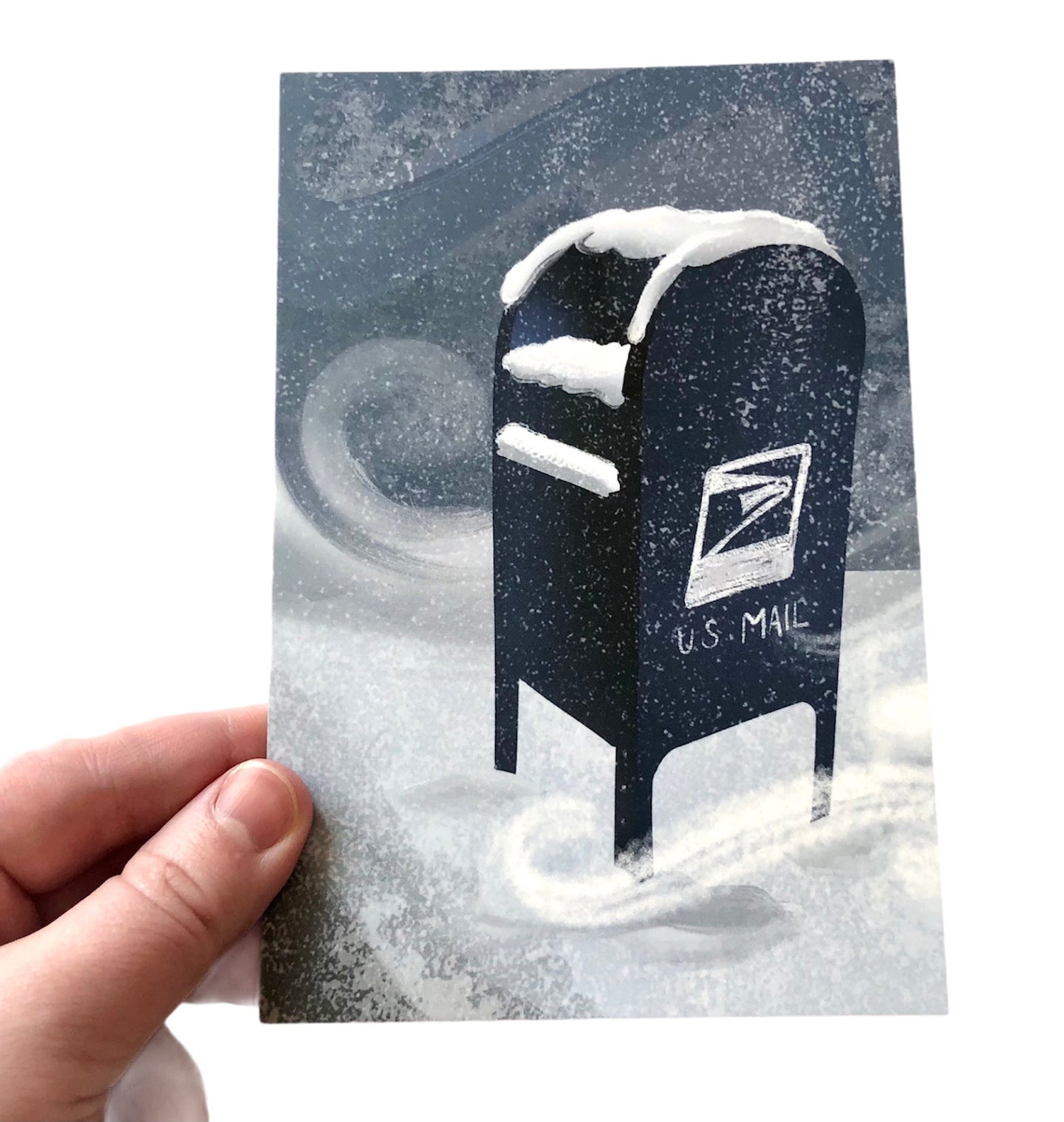 Winter Blue Mailbox Postcards