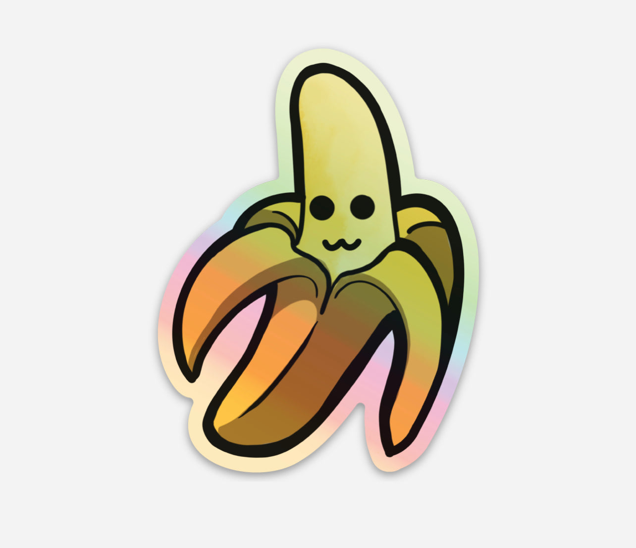 Rainbow Holographic Banana Sticker