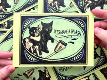 Load image into Gallery viewer, Let’s Make a Splash - Bad Cat Postcards