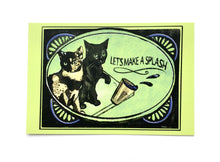 Load image into Gallery viewer, Let’s Make a Splash - Bad Cat Postcards