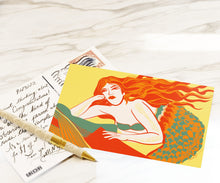 Load image into Gallery viewer, Screenprint Mermaid Postcard - NEW
