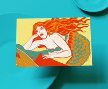 Load image into Gallery viewer, Screenprint Mermaid Postcard - NEW