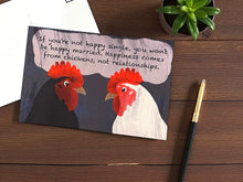 Load image into Gallery viewer, Happiness Comes from Chickens Postcards
