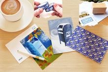 Load image into Gallery viewer, Mail Bundle - 21 Mail-Themed Postcards, Two Rolls of Washi Tape and a SAVEUSPS Rubber Stamp
