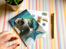 Load image into Gallery viewer, Mermaid Pug Postcard - NEW
