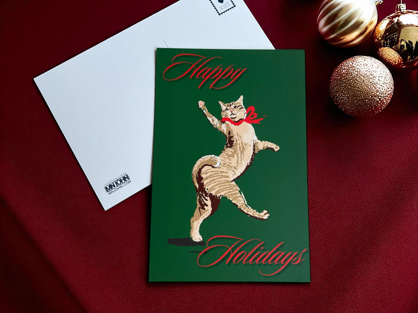 Happy Holidays Cat Postcard