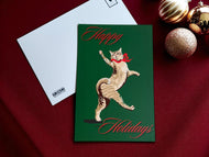 Happy Holidays Cat Postcard