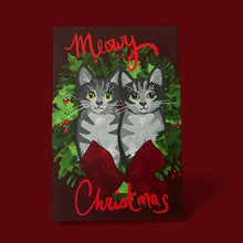 Load image into Gallery viewer, Meowy Christmas Cat Postcard
