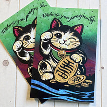 Load image into Gallery viewer, Lucky Cat Postcards - Wishing you Prosperity
