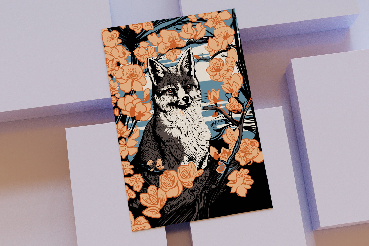 Wildlife of the US Postcards - Delaware - Grey Fox