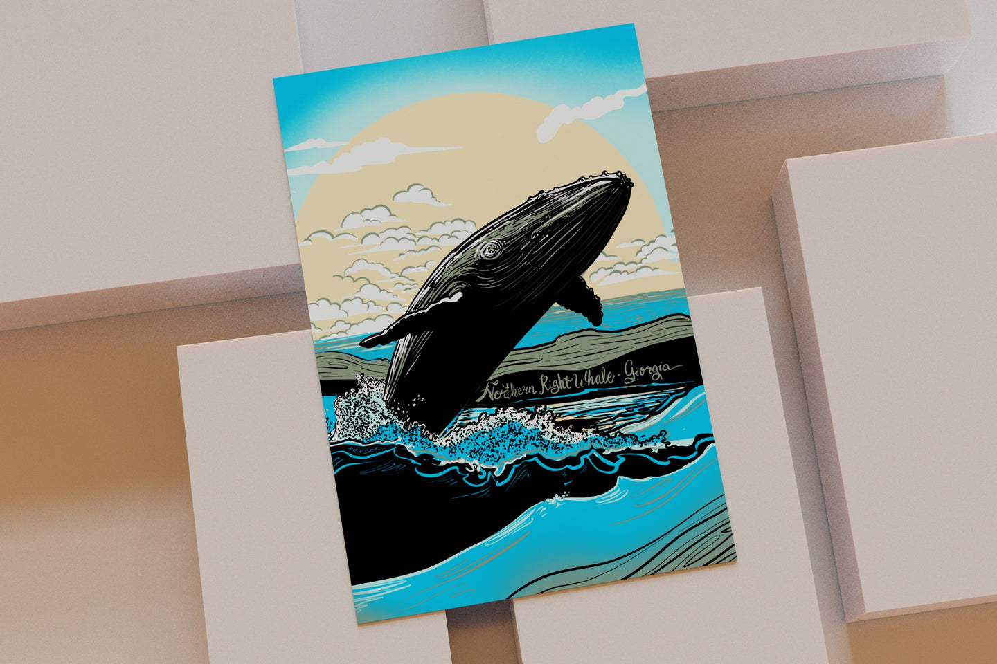 Wildlife of the US Postcards - Georgia - Northern Right Whale