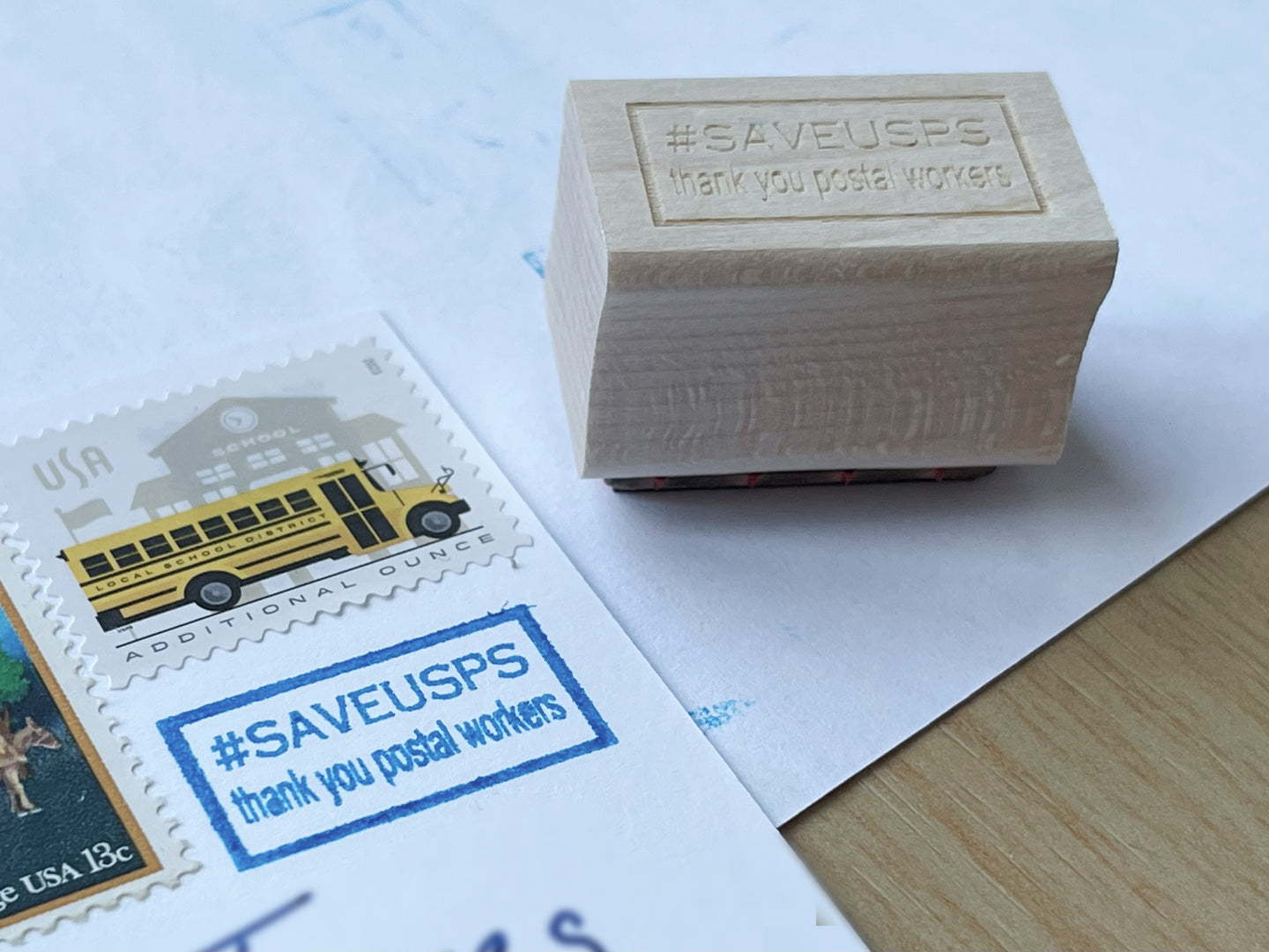 #SAVEUSPS Rubber Stamp