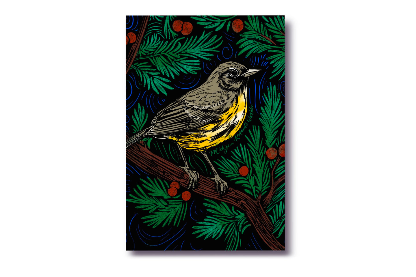 Wildlife of the US Postcards - Michigan - Kirtland's Warbler