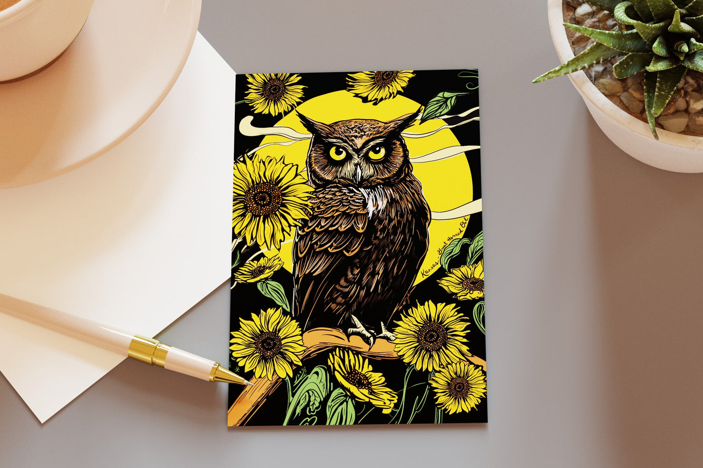 Wildlife of the US Postcards - Kansas - Great Horned Owl