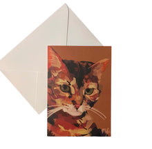 Load image into Gallery viewer, Autumn Cat Foldover Card
