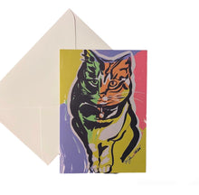 Load image into Gallery viewer, Colorful Cat Foldover Card
