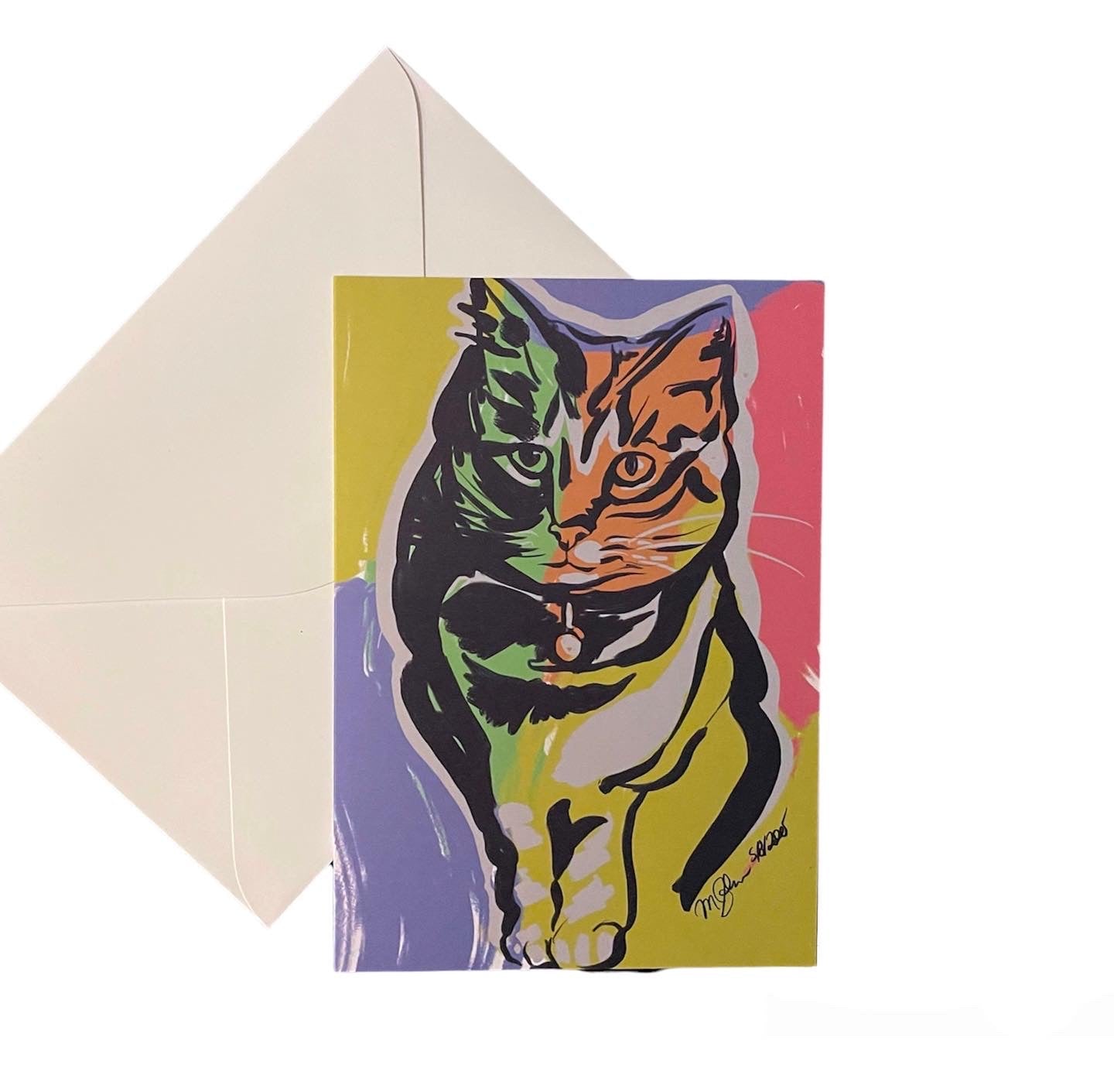 Colorful Cat Foldover Card