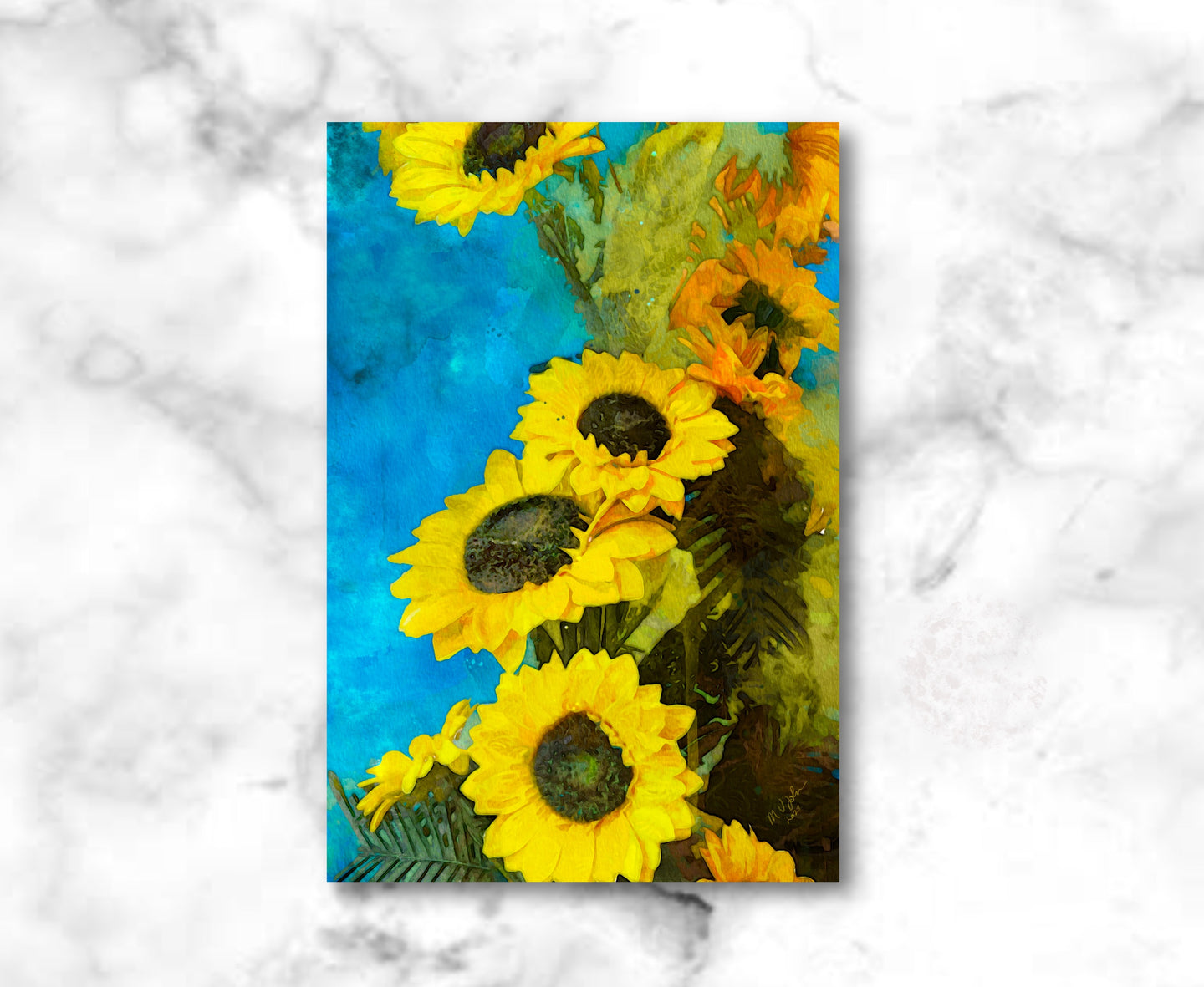Sunflower Watercolor Postcards