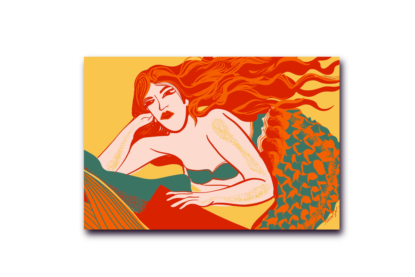 Screenprint Mermaid Postcard - NEW