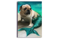 Mermaid Pug Postcard - NEW