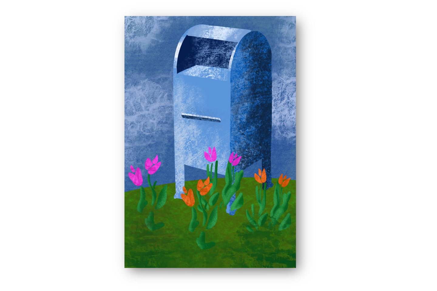 Springtime Blue Mailbox Postcards