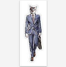 Load image into Gallery viewer, Funny Cat Vinyl Sticker / Business Cat / Lawyer Accountant Law School Graduate Gift
