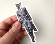 Funny Cat Vinyl Sticker / Business Cat / Lawyer Accountant Law School Graduate Gift