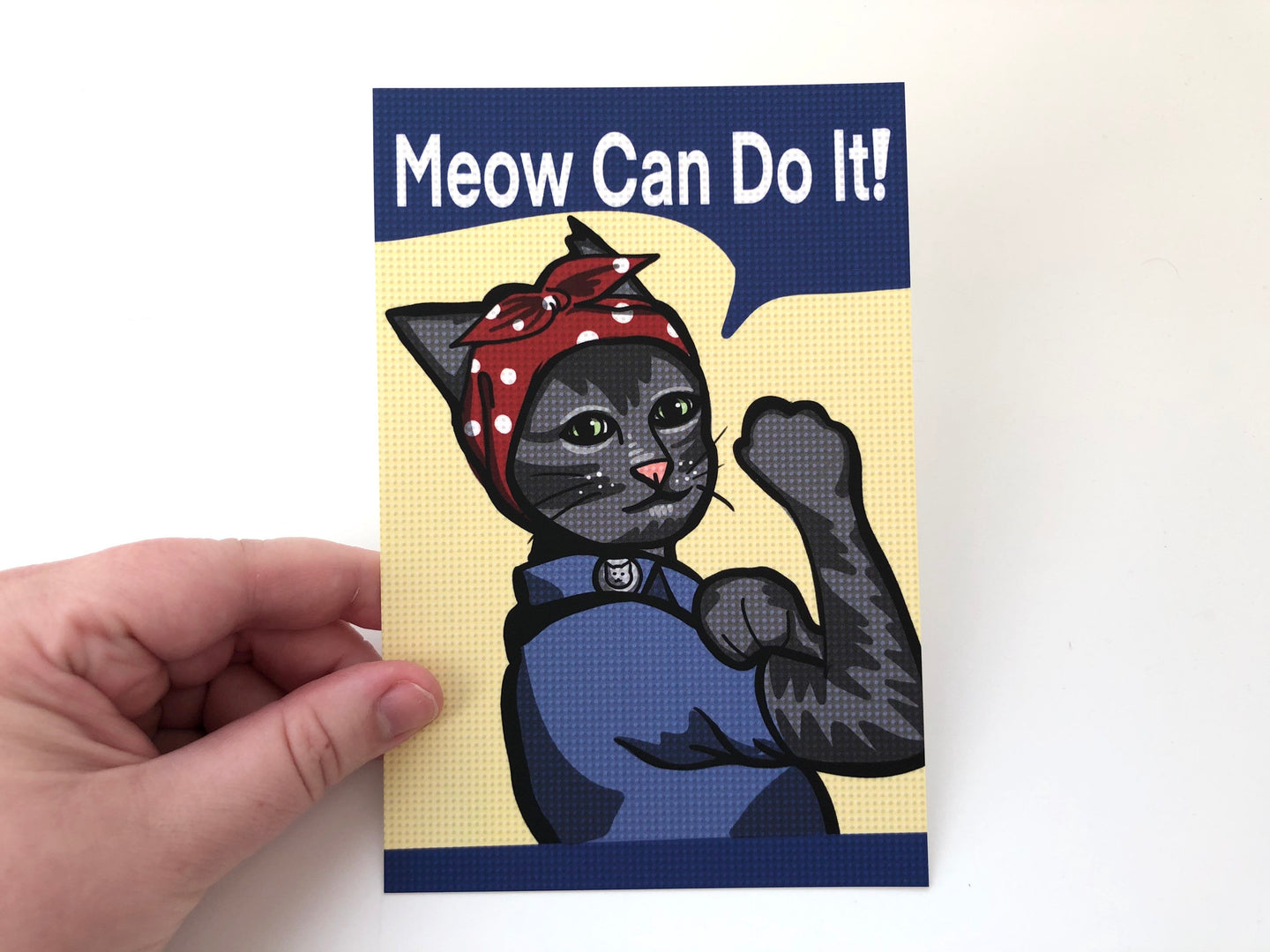 Meow can Do It! Feminist Cat Postcard