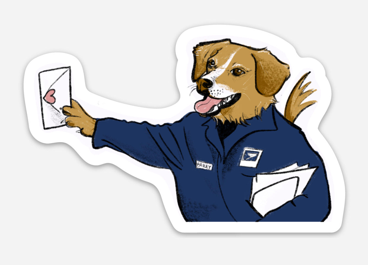 Mailman Puppy Sticker