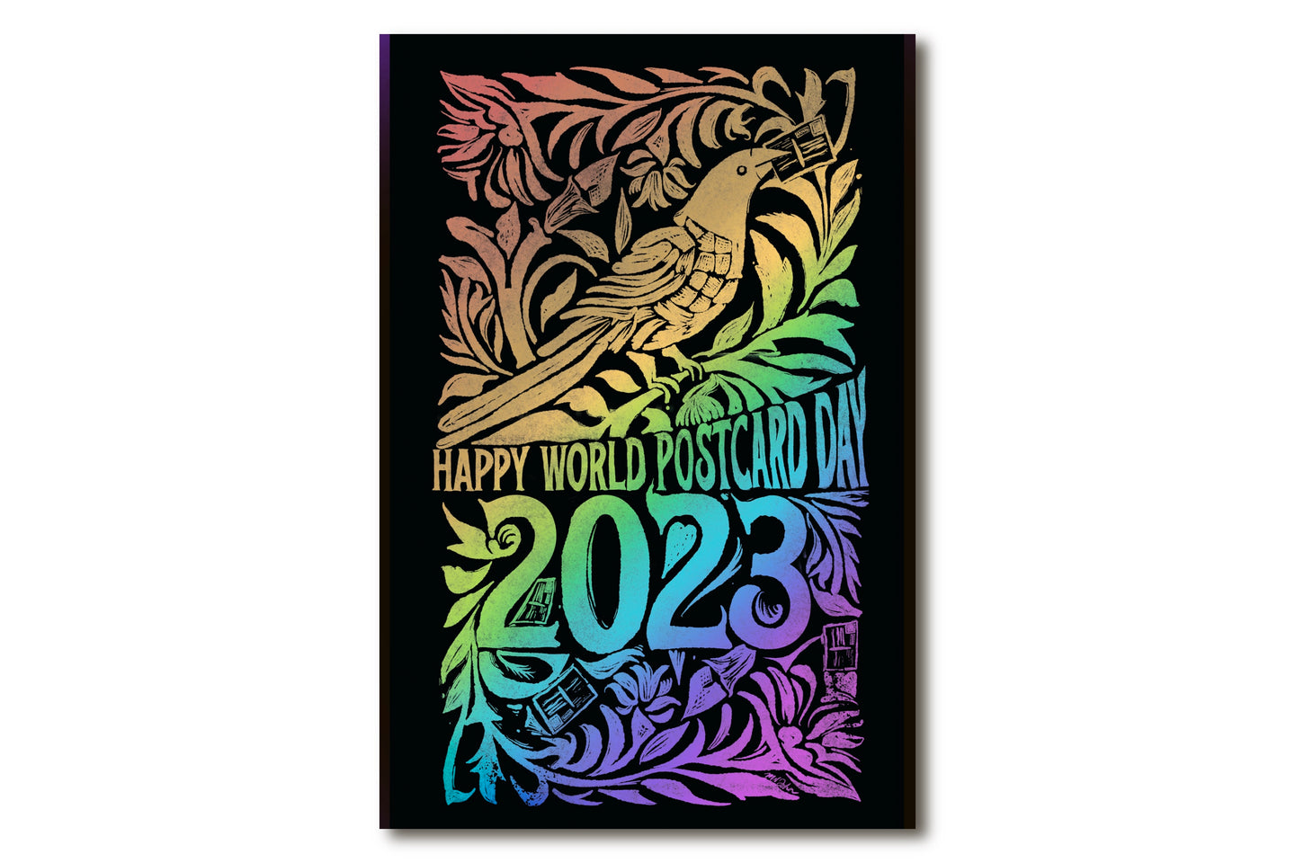 World Postcard Day 2023 Cards - Rainbow and Black - NEW