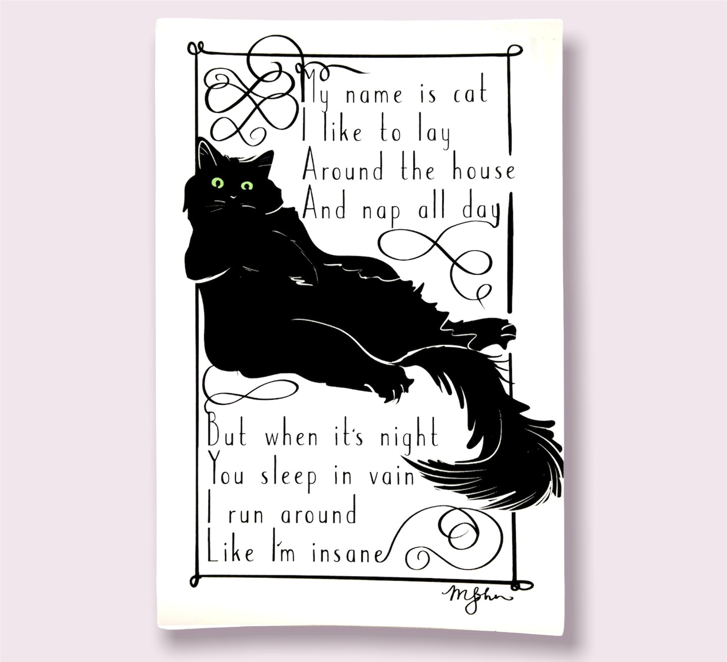 Funny Cat Poem Postcards