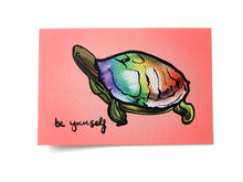 Load image into Gallery viewer, Be Yourself Rainbow Turtle Postcard
